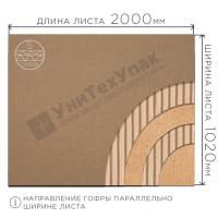 Лист гофрокартона 2000*1020 мм П-32 бурый